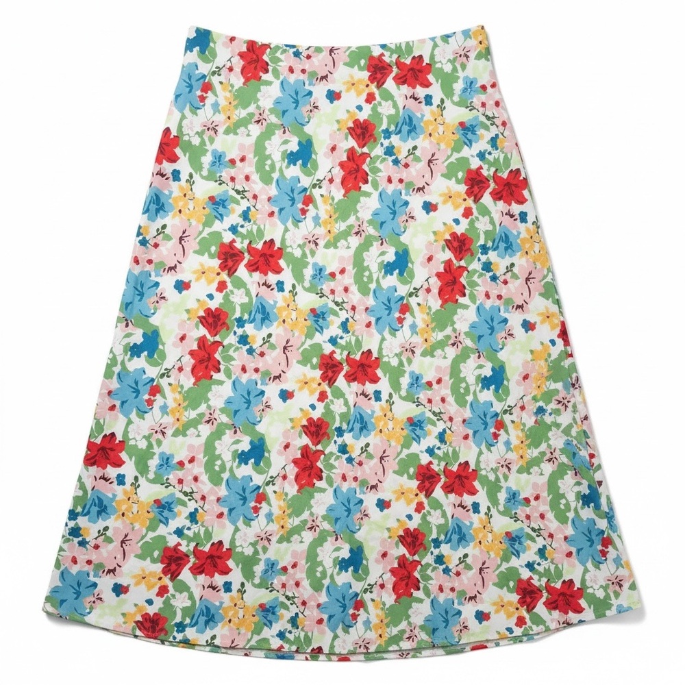 Eloquii Tropical Vibrant Floral Pull-On Satin Maxi Skirt Size 14